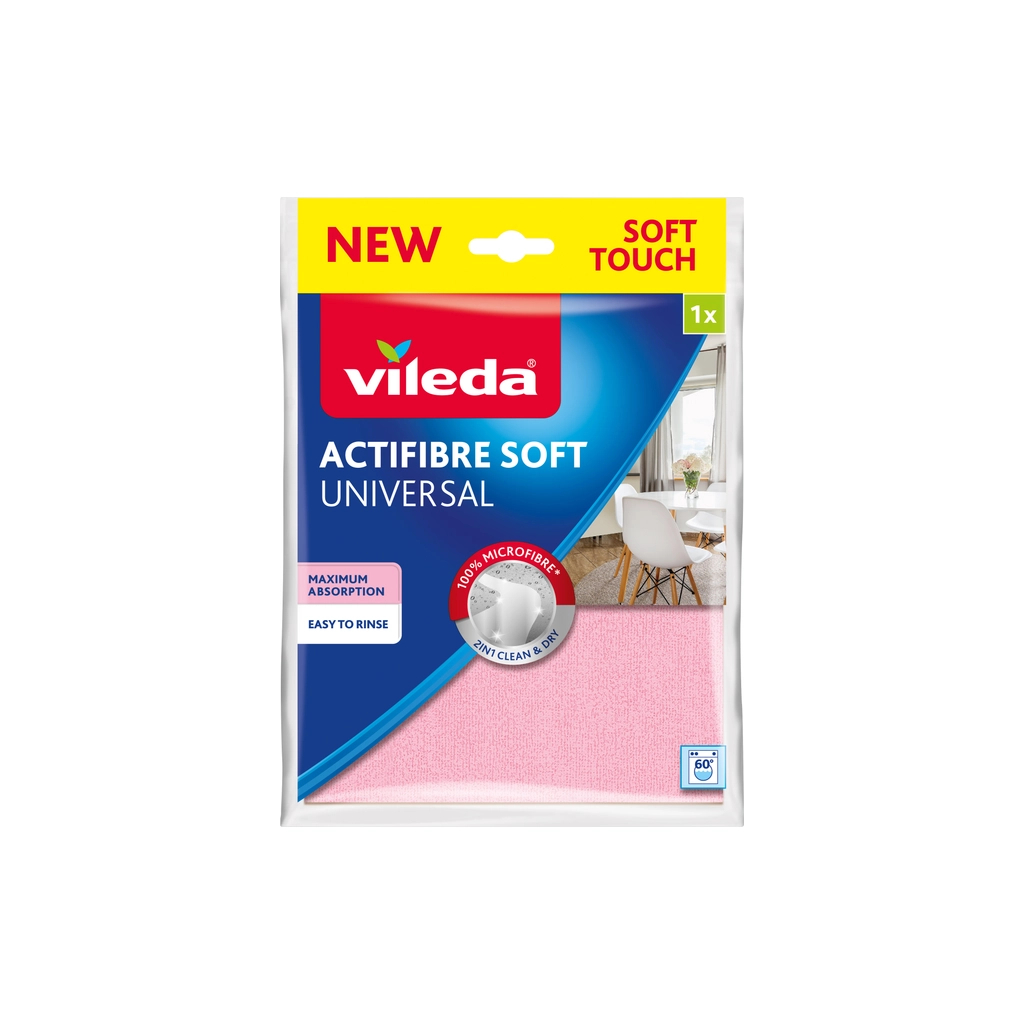 Серветки для прибирання Vileda Actifibre Soft З мікрофібри 1 шт. (4023103240834) - зображення 1