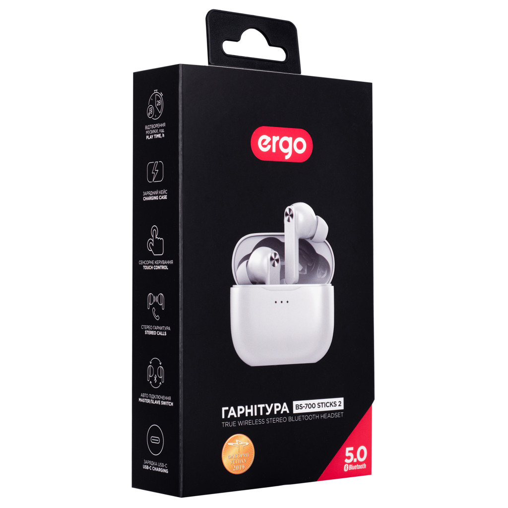 Навушники Ergo BS-700 Sticks 2 White - зображення 9
