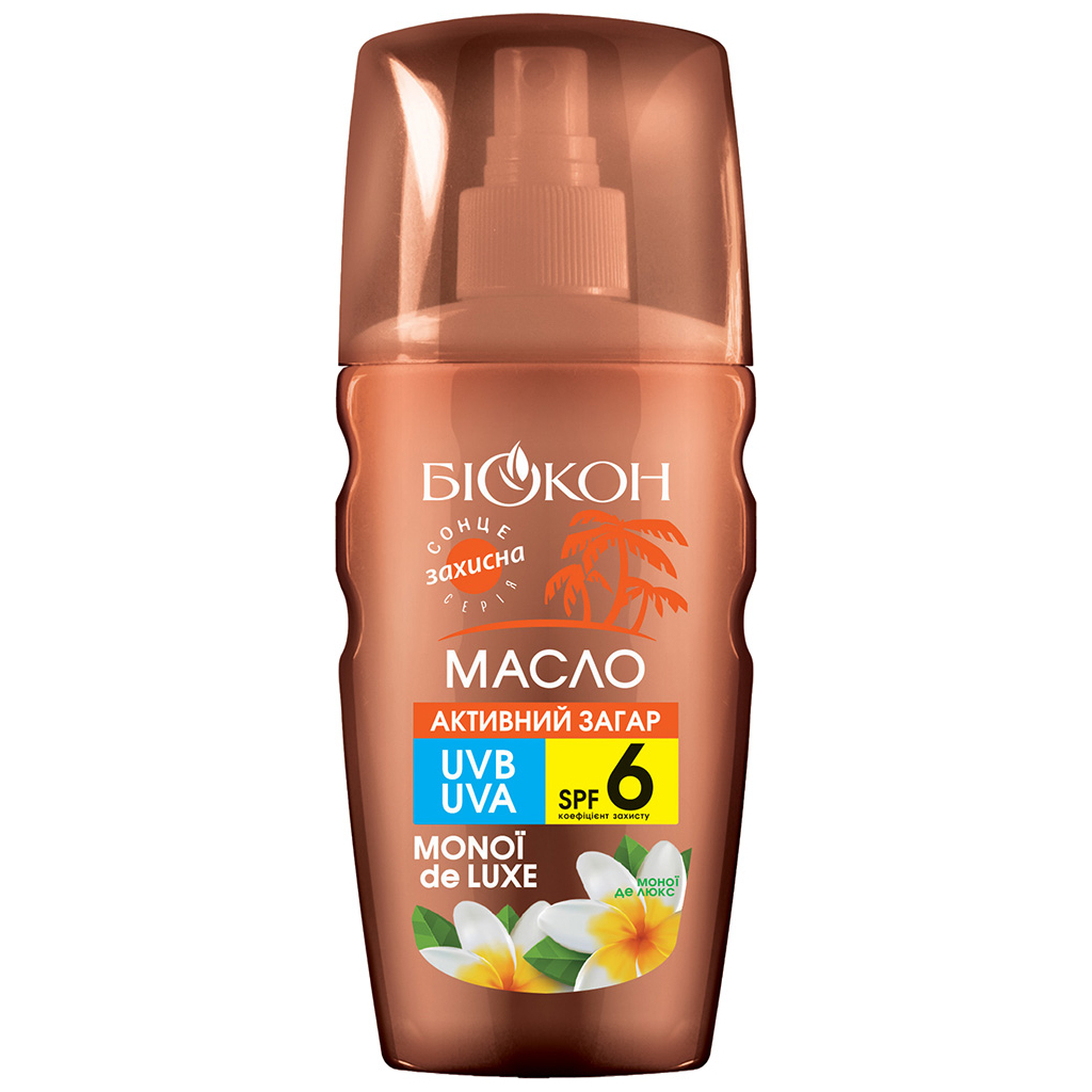 Засіб для засмаги Біокон Олія Активна засмага Моної де люкс SPF-6 160 мл (4820160039742) - изображение 1