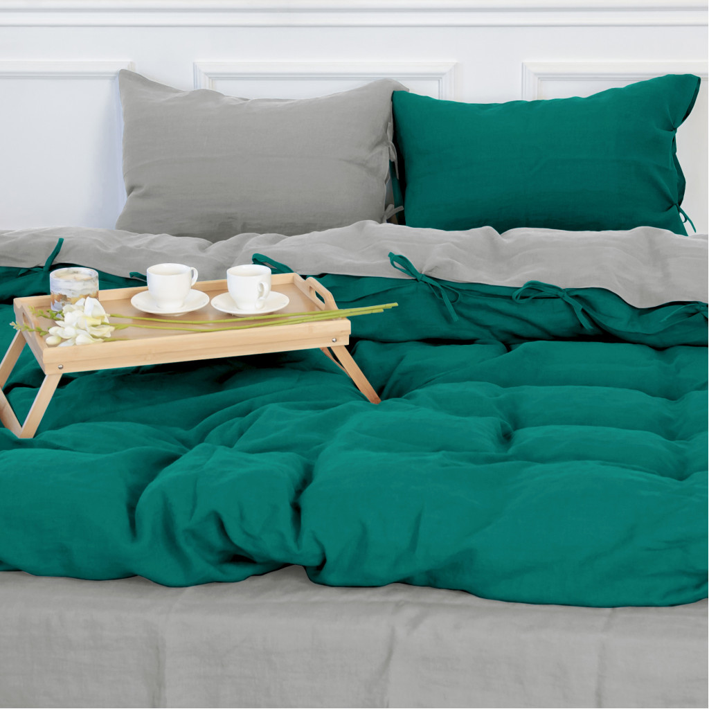 Постільна білизна MirSon Льон Green meadow 200х220 (2200005371459) - зображення 8