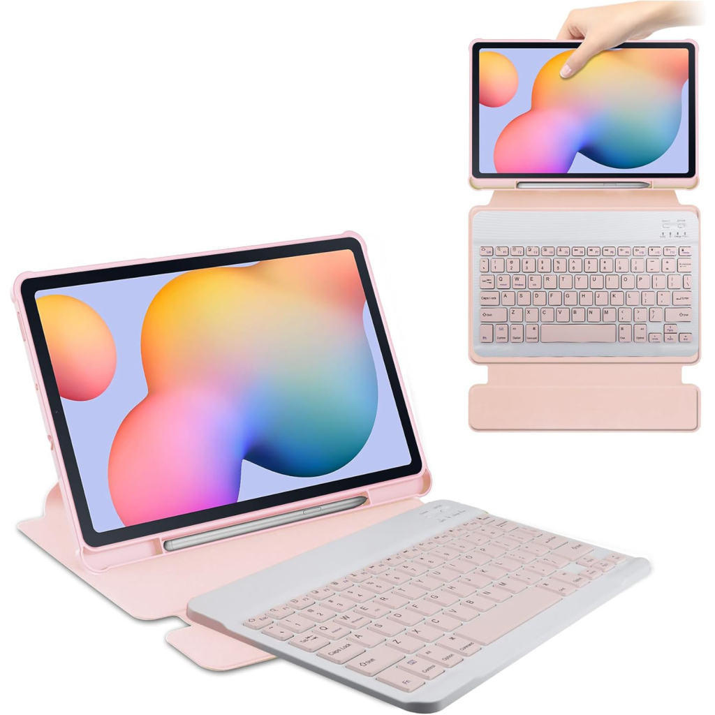 Чохол до планшета BeCover 360° Rotatable + Keyboard Samsung Tab S6 Lite (2024) 10.4" P620/P625/P627 Pink (712591) - зображення 2