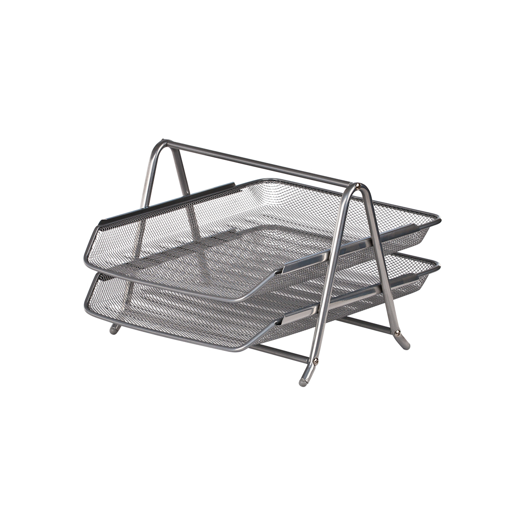 Лоток для паперів Buromax горизонтальний 2 в 1, металевий, сріблястий (BM.6250-24) - зображення 1