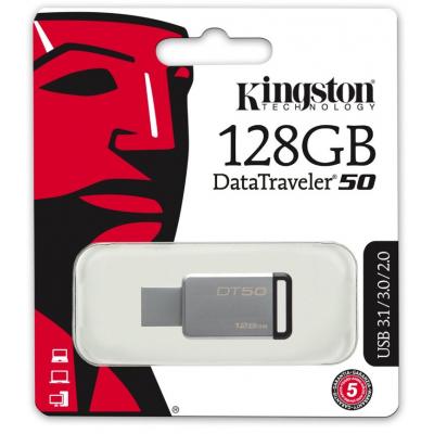 USB флеш накопичувач Kingston 128GB DT50 USB 3.1 (DT50/128GB) - зображення 4