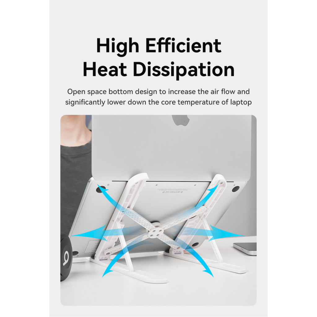 Підставка до ноутбука Vention Laptop X-type Stand White ABS 83-170мм (KDNW0) - зображення 8