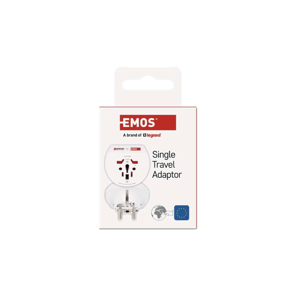 Перехідник Travel Adapter EU to USA,GB,JP,CN,AU,DE,HU,SI CZ,SK,PL EMOS (P0055N) - зображення 4