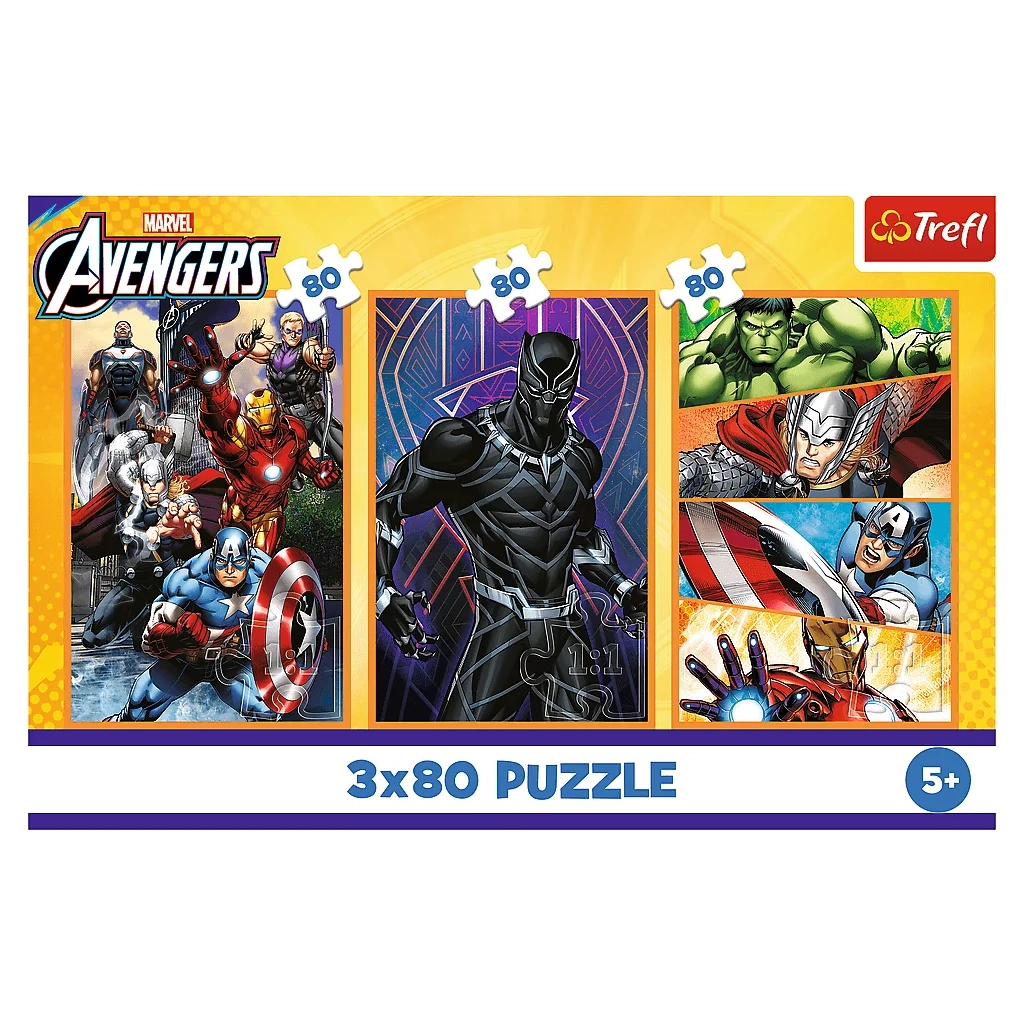 Пазл Trefl The Avengers Дні наповнені діями 3x80 (5900511348835) - зображення 5