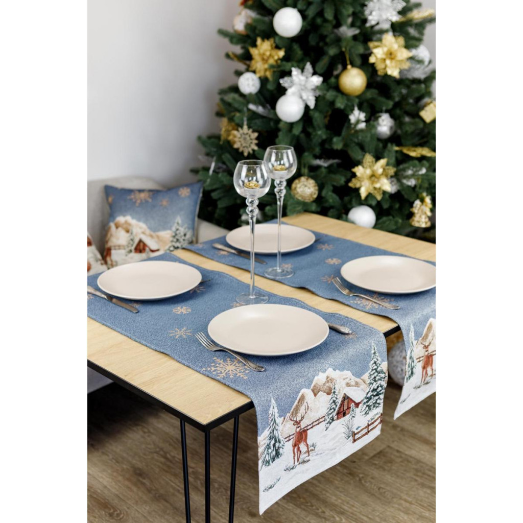 Доріжка на стіл Прованс гобеленова Блакитне сяйво 40х140 см (4823093450165) - зображення 2