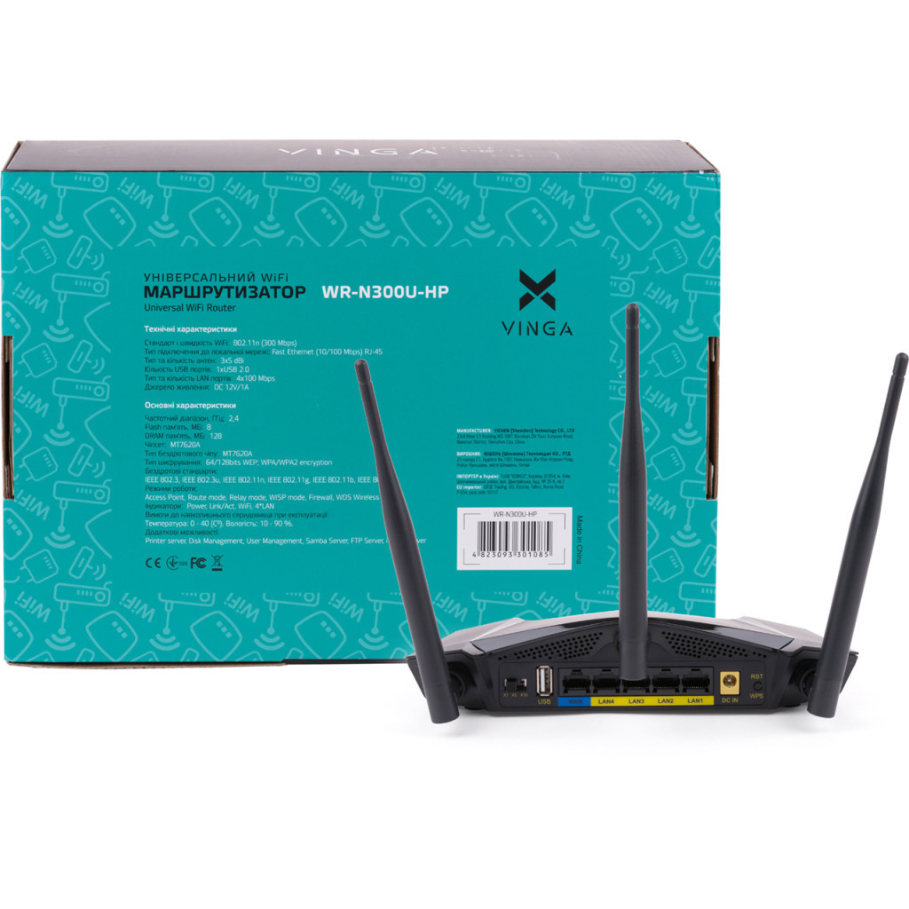 Маршрутизатор Vinga WR-N300U High Power (WR-N300U-HP) - зображення 5