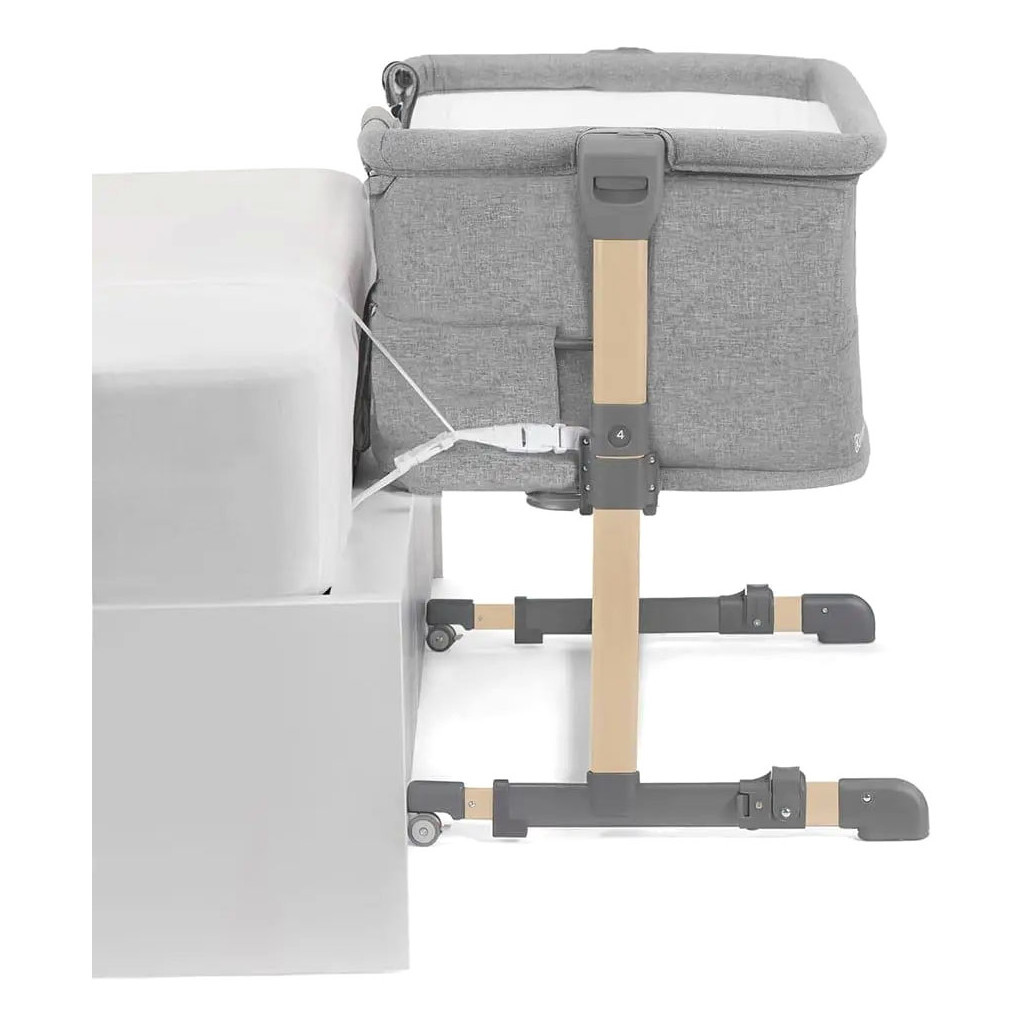 Ліжечко Kinderkraft Приставне ліжечко-люлька Neste Grow Light Grey Grey Full Wood (5902533923021) - зображення 4
