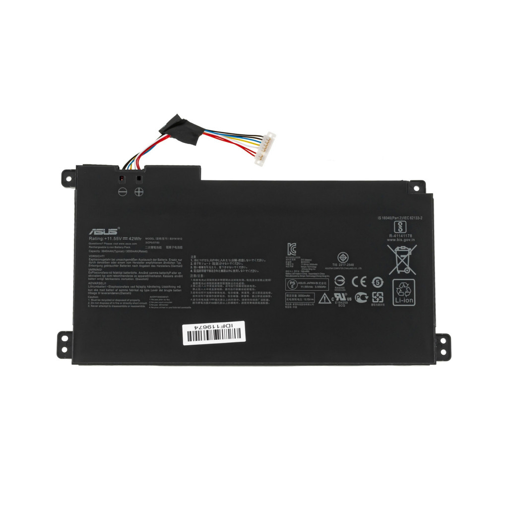 Акумулятор до ноутбука ASUS VivoBook E410MA B31N1912, 3640mAh (42Wh), 3cell, 11.55V (A47901) - зображення 1