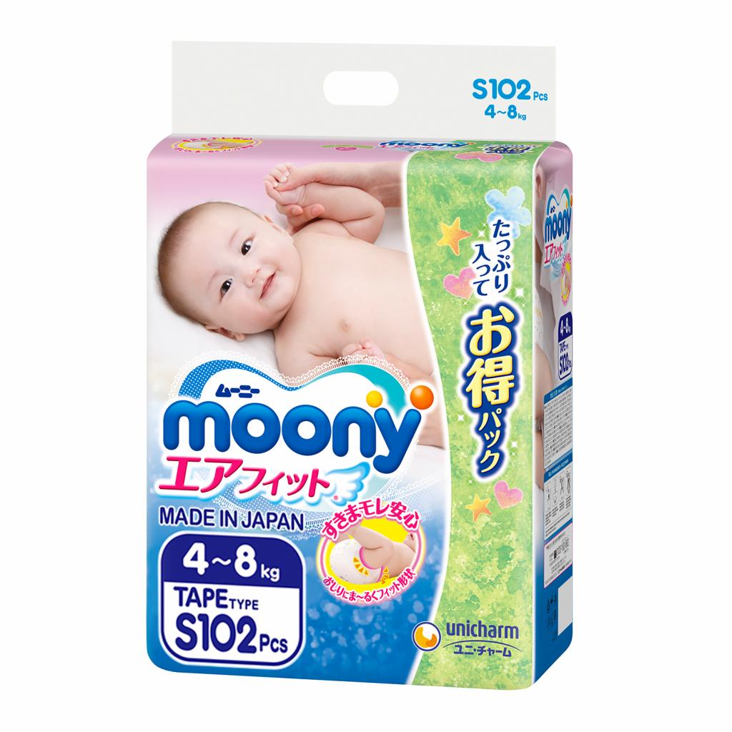 Підгузки Moony S (4-8 кг) 102 шт (4903111282364) - зображення 1