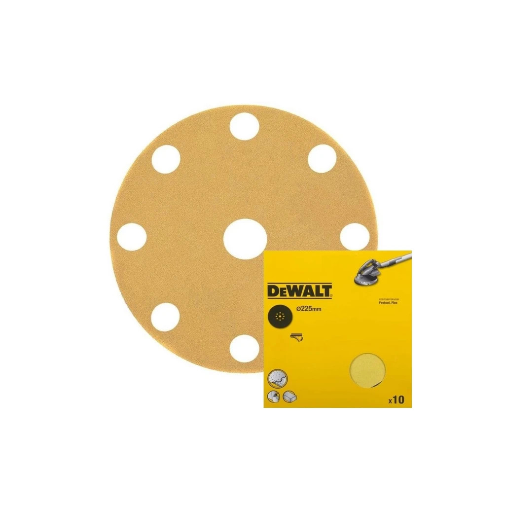 Наждачний папір DeWALT для ексцентрикових шліфувальних машин, 225 мм, зерно 120 (DT3170) - изображение 3