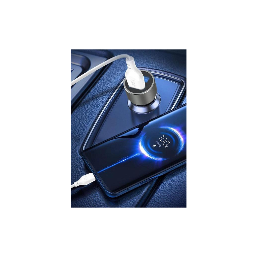 Зарядний пристрій XO TZ09 2.4A/2 USB + cable Type-C Grey (XO-TZ09T-GR) - зображення 4