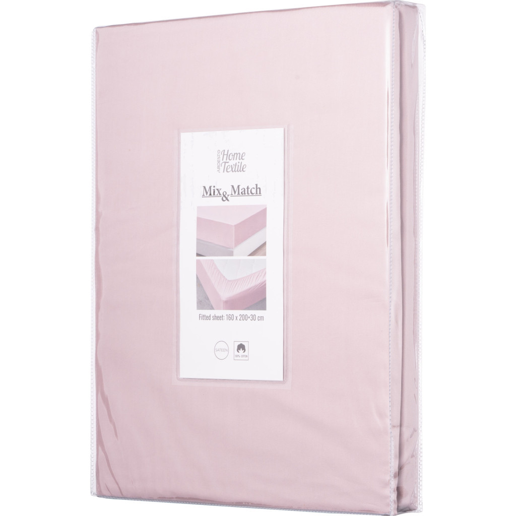 Простирадло Ardesto на резинці Mix&Match сатин 160х200+30 см пудра (ART1620FSP) - зображення 4