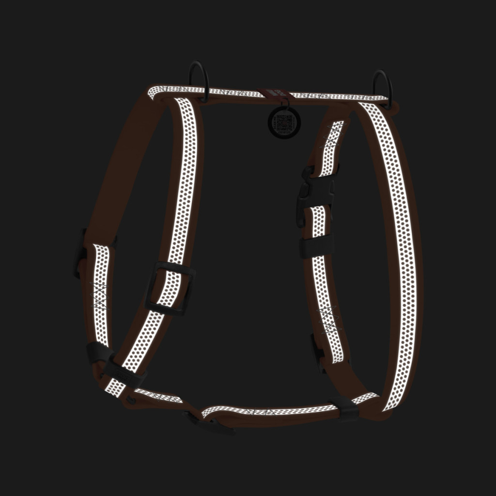 Шлея для собак WAUDOG Waterproof анатомічна Н-подібна, світловідбивна S помаранчева (32804) - зображення 2