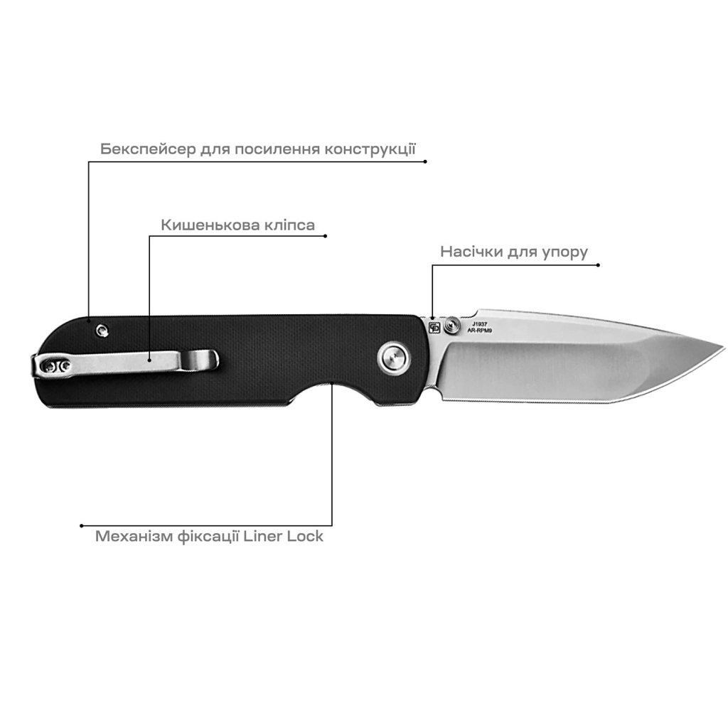 Ніж CJRB Nova Black (J1937-BK) - зображення 6