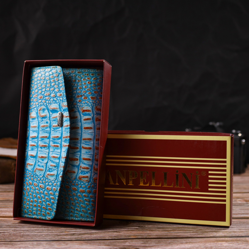 Портмоне Canpellini З натуральної шкіри Блакитне (21703) - зображення 10