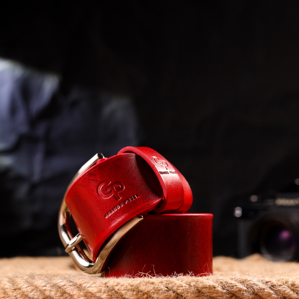 Ремінь Grande Pelle Жіночий з натуральної шкіри Червоний (21475) - зображення 10