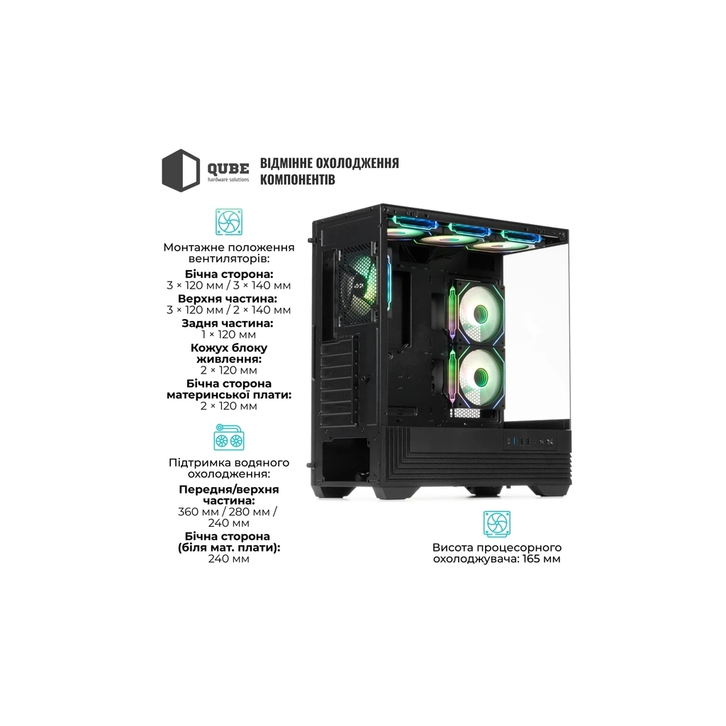 Корпус для ПК Qube FORT_GBNU3 - зображення 4