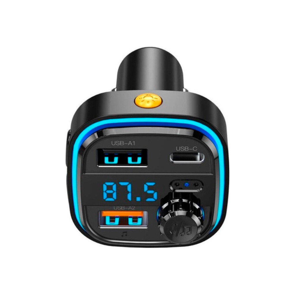 FM модулятор XO BCC08 автомобільний зарядний пристрій MP3/PD/2USB/3,1A Чорни (XO-BCC08) - зображення 2