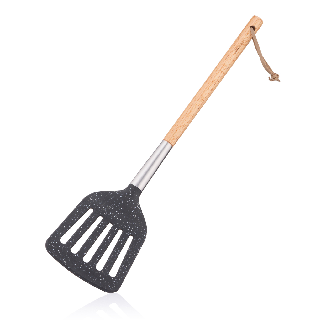 Лопатка кухонна Ardesto Midori, 34.8см, нейлон, дерево, нержавіюча сталь, чорна (AR1302BP) - зображення 1