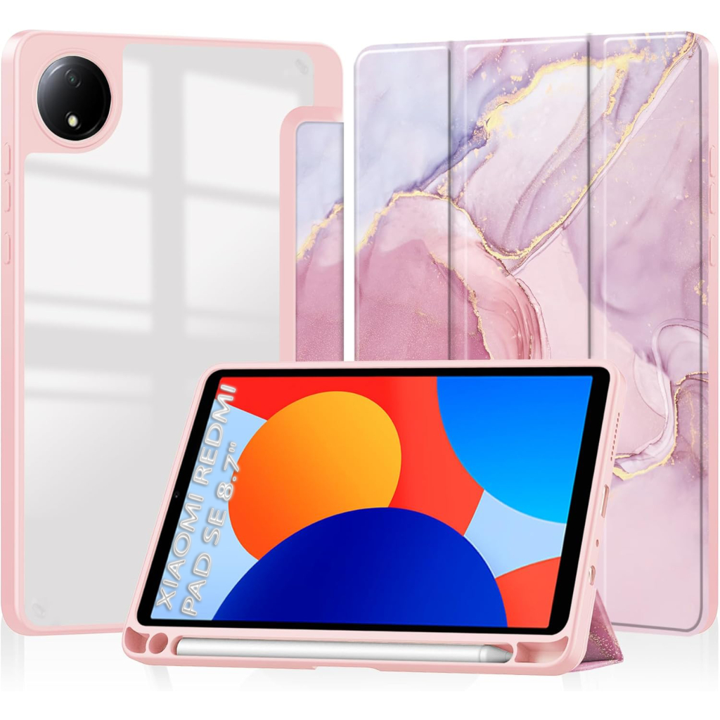 Чохол до планшета BeCover Soft Edge TPU Xiaomi Redmi Pad SE 8.7" Pink Marble (712576) - зображення 1