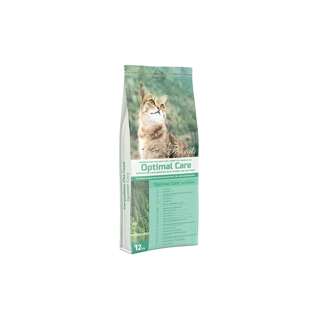 Сухий корм для кішок Carpathian Pet Food Optimal Care 12 кг (4820111140817) - зображення 1
