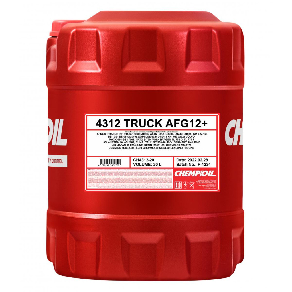 Антифриз CHEMPIOIL AFG12+ червоний TRUCK 20л (CH4312-20) - зображення 1