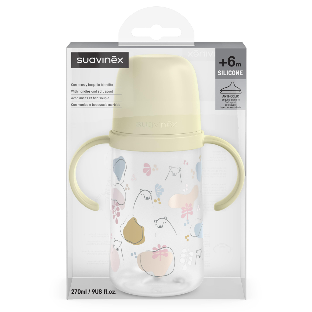 Поїльник-непроливайка Suavinex Bear family чашка з силіконовим носиком, 270 мл,+6 міс зелена (308679) - зображення 3