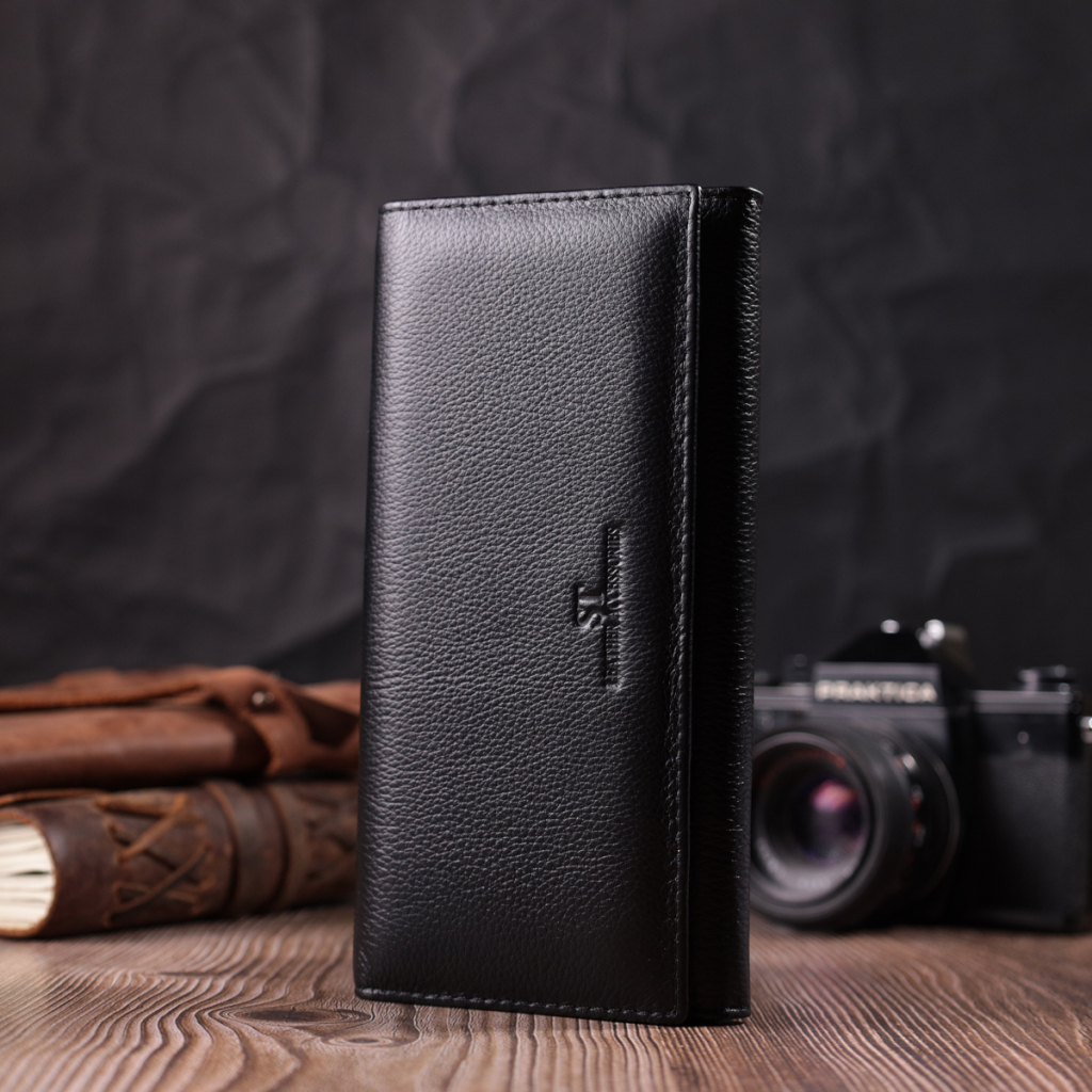 Гаманець ST Leather З натуральної шкіри Чорний (22523) - зображення 9