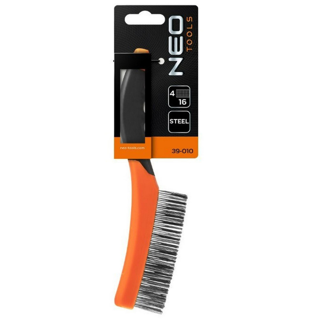 Щітка по металу Neo Tools 4х16 рядів, прямий дріт 0.3мм, 260мм, двокомпонентне руків'я (39-010) - зображення 2