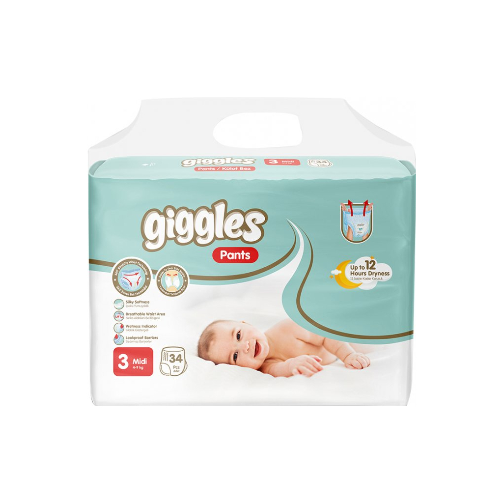 Підгузки Giggles midi 5-9 кг 34 шт (8680131205134) - зображення 1