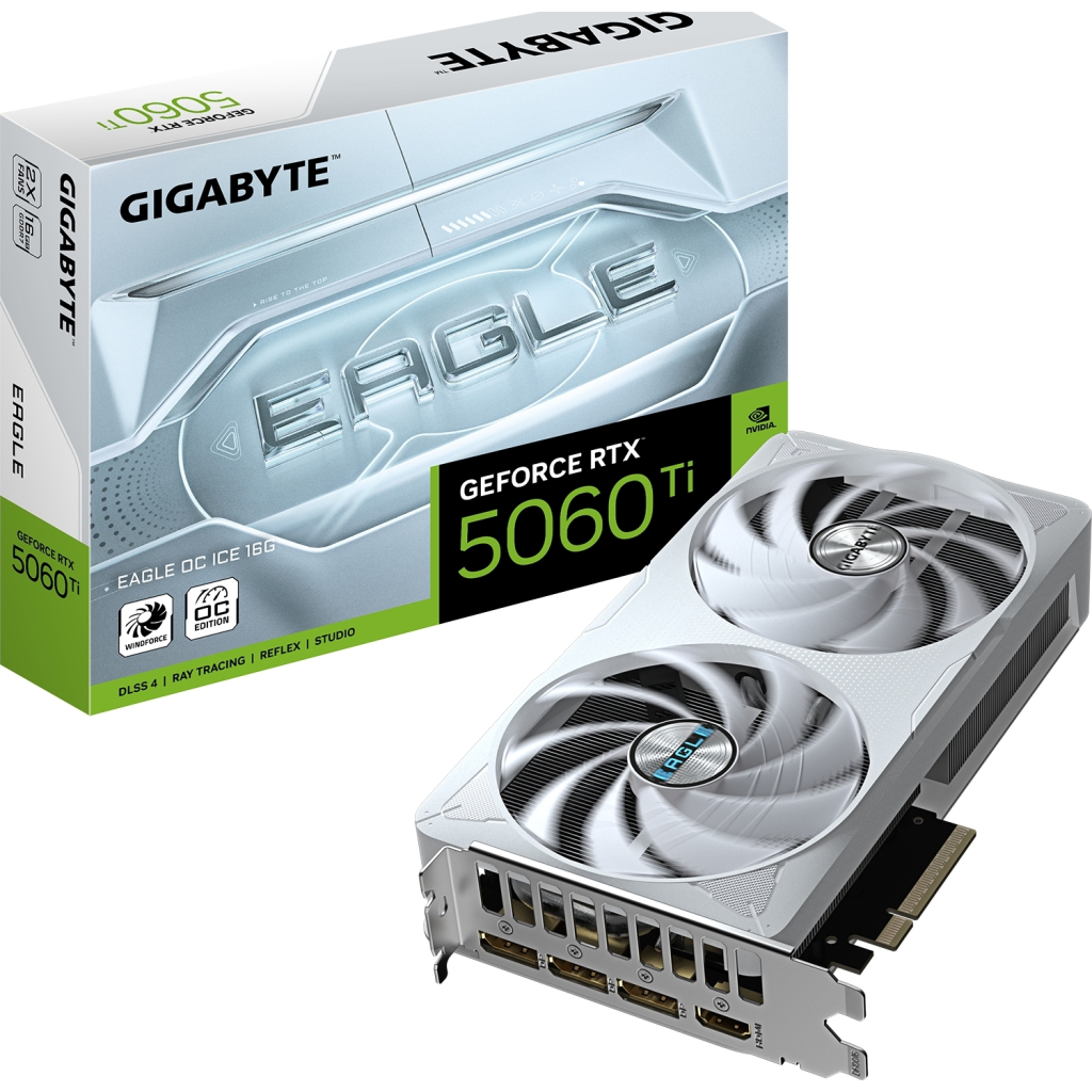 Відеокарта GIGABYTE GeForce RTX5060Ti 16Gb EAGLE OC ICE (GV-N506TEAGLEOC ICE-16GD) - зображення 10