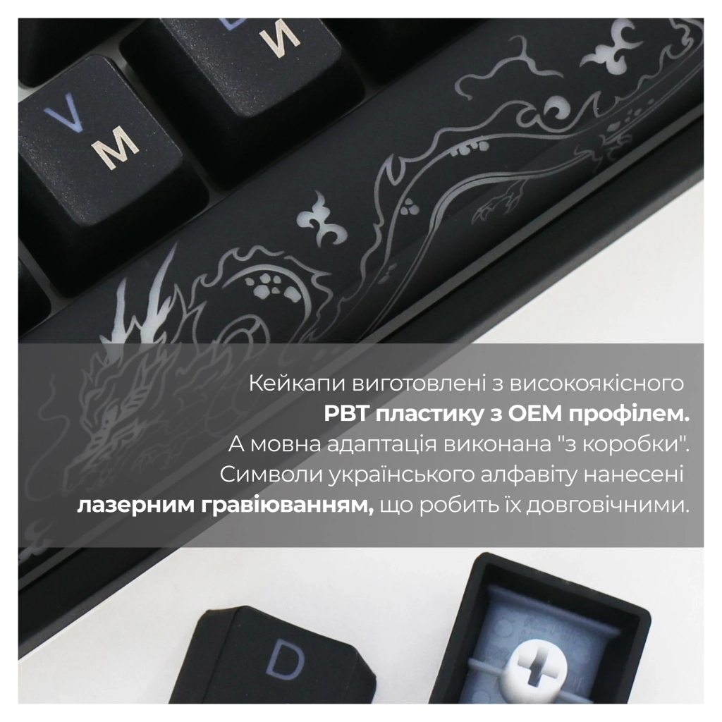 Клавіатура Ducky One 3 TKL Cherry MX Brown RGB UA USB Black (DKON2187ST-BUAPXCLAWSC1) - зображення 8