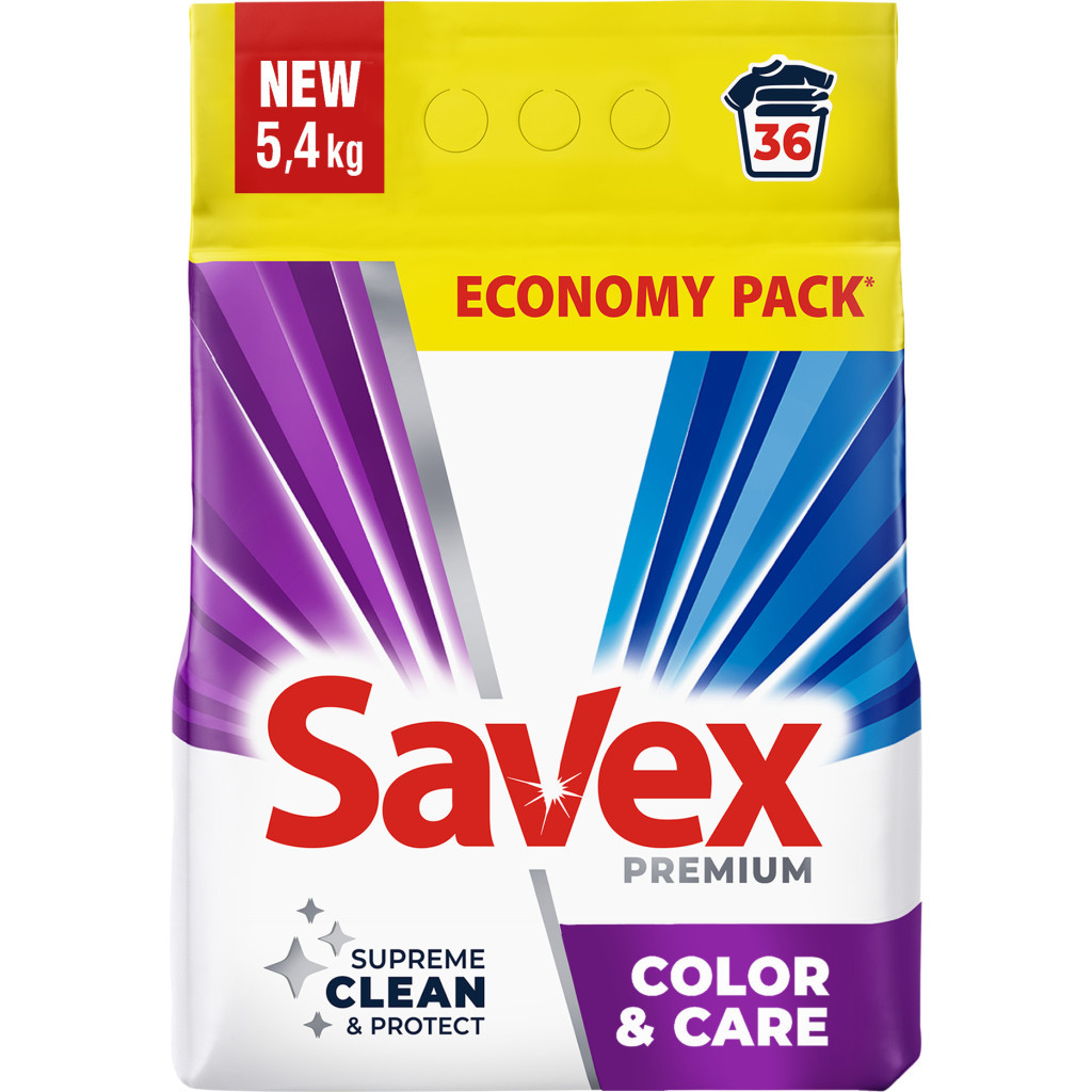 Пральний порошок Savex Premium Color & Care 5.4 кг (3800024047947) - зображення 1