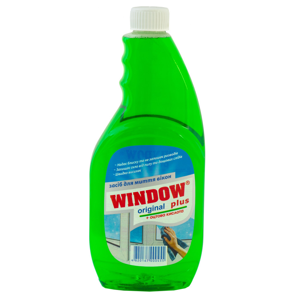 Засіб для миття скла Window Plus З оцтовою кислотою запаска 500 мл (4820167000455) - зображення 1