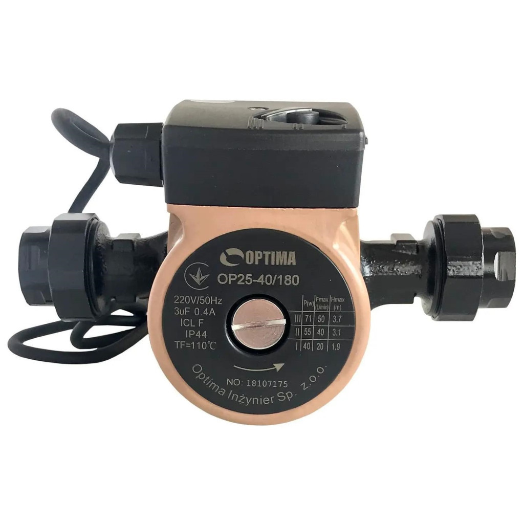Циркуляційний насос Optima OP25-40-180, G 1 1/4", 10 бар, 180мм, 71Вт, 230В (8120) - зображення 1