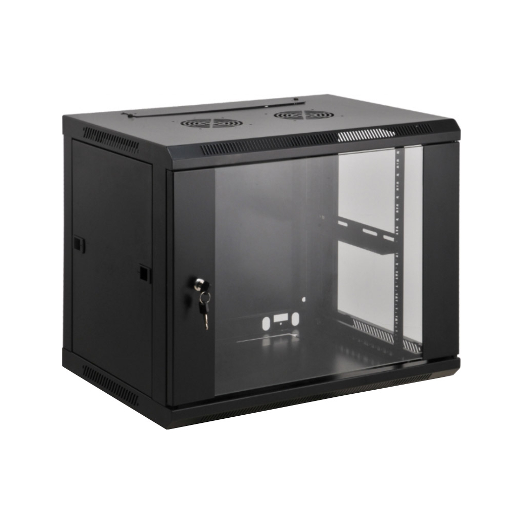 Шафа настінна Kingda 9U 19" 600x450 RAL9004 (KD-007-6409) - зображення 1