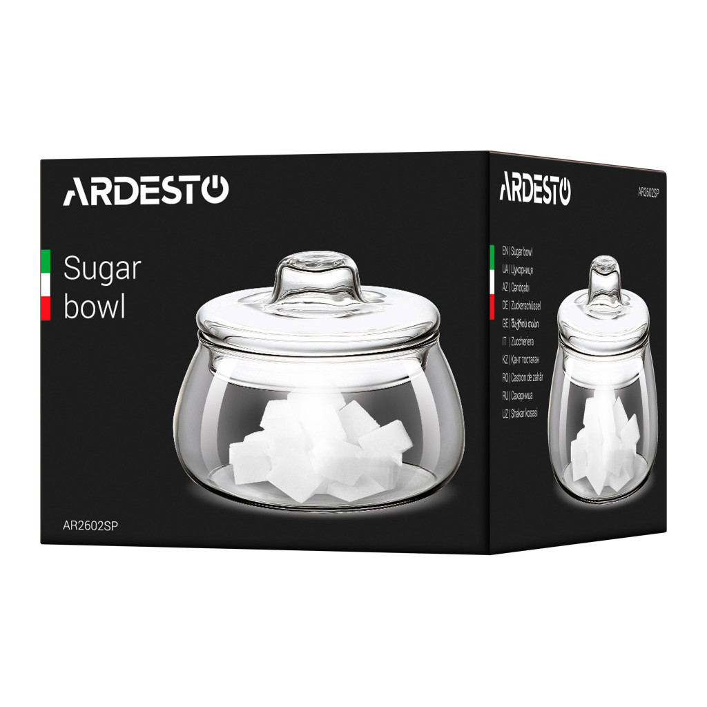 Цукорниця Ardesto 500 мл Glass (AR2602SP) - зображення 3