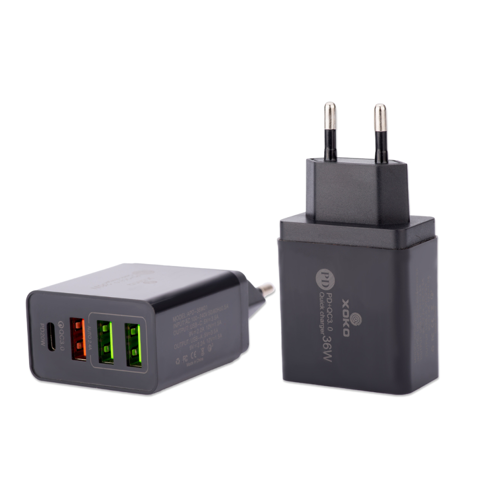 Зарядний пристрій XoKo QC-470 (APD-36W01) (QC-470-BK) - зображення 3
