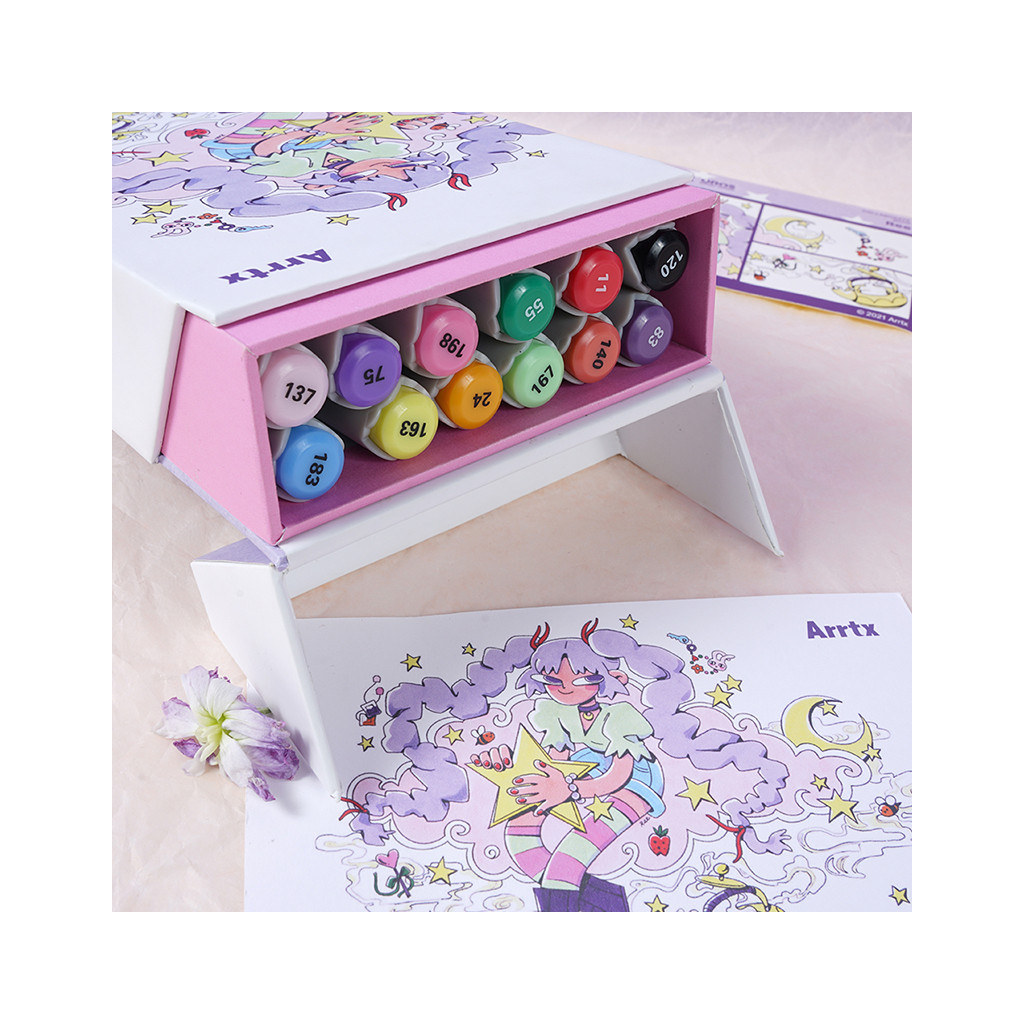 Художній маркер Arrtx спиртові Oros ASM-03-ACS1-02 12 кольорів (LC302789) - picture 9