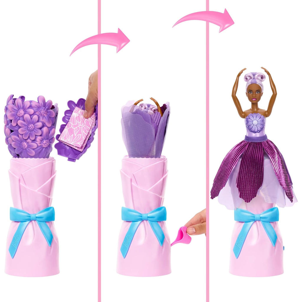 Лялька Barbie Набір-сюрприз з лялькою Barbie Petal Pop Фіолетова маргаритка (JMF58) - зображення 5