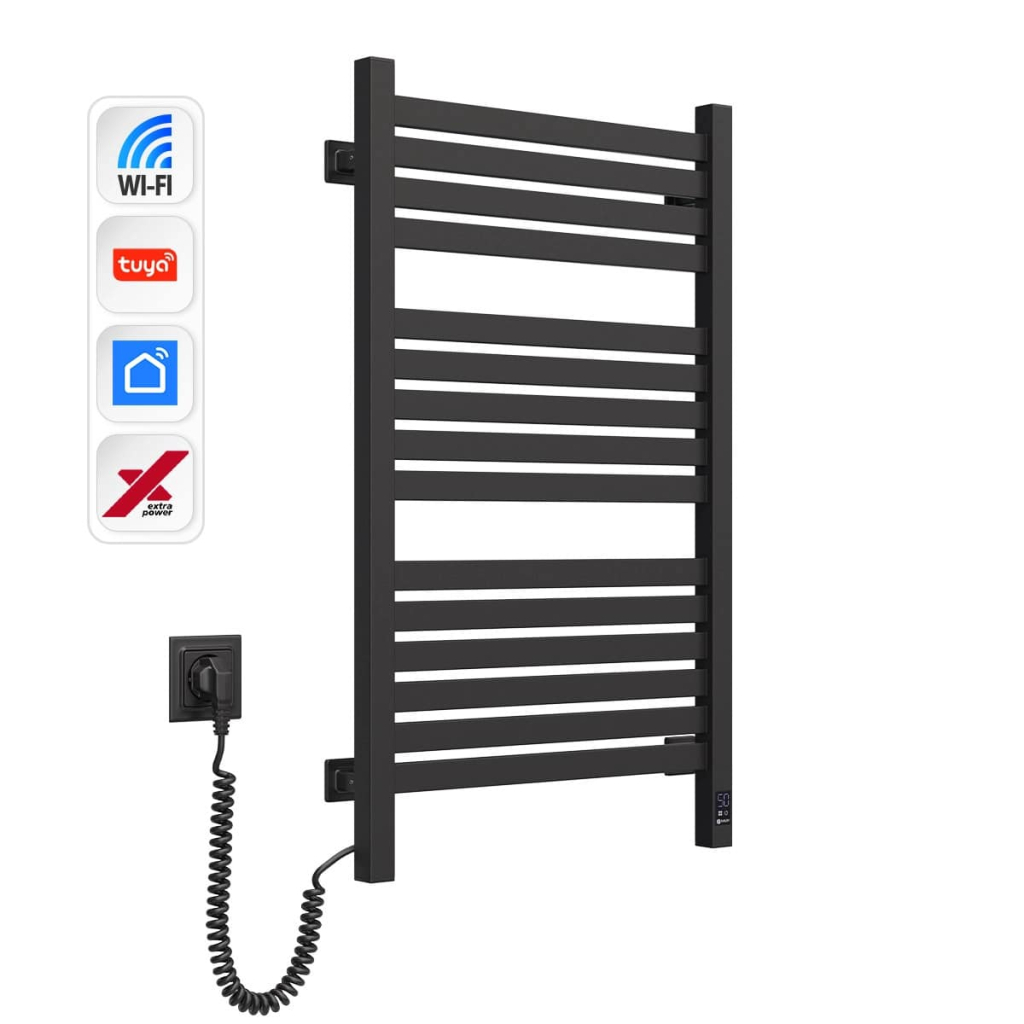 Сушарка для рушників Navin Авангард Х, 800х480, Wi-Fi, чорний муар, лівобічна (12-272155-4880) - зображення 3