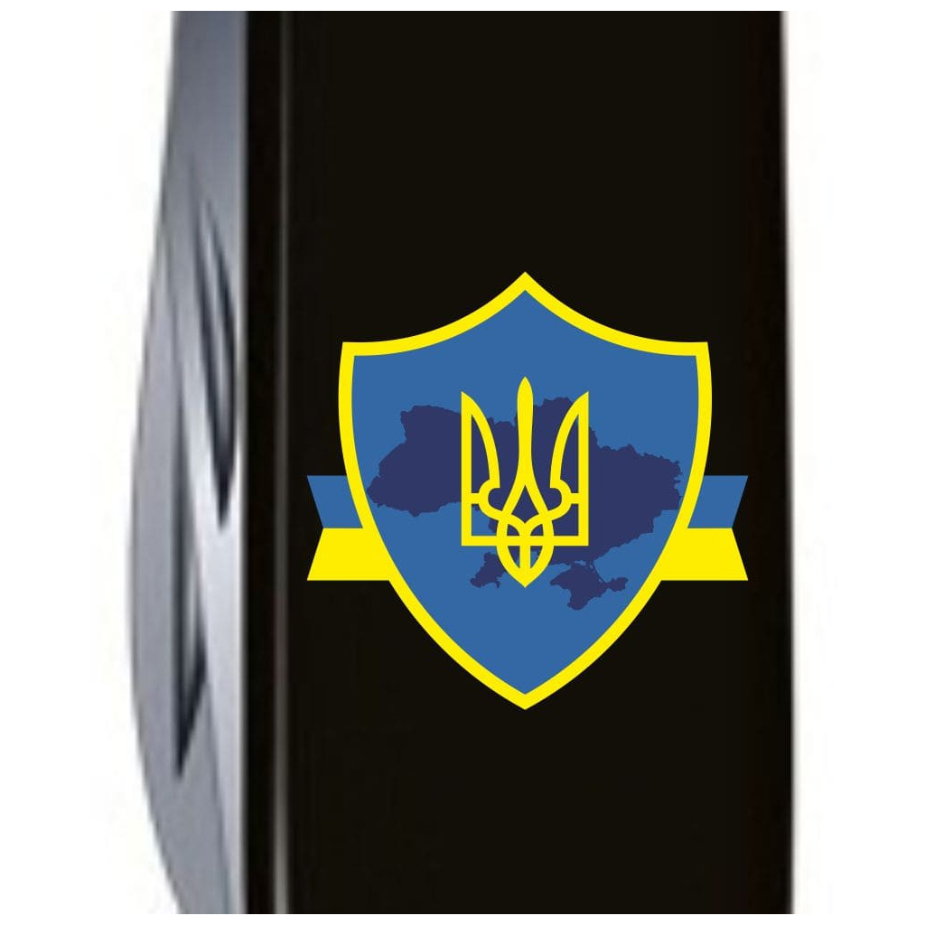 Ніж Victorinox Spartan Ukraine 91 мм Чорний Тризуб на щиті зі стрічкою (1.3603.3_T1070u) - зображення 3