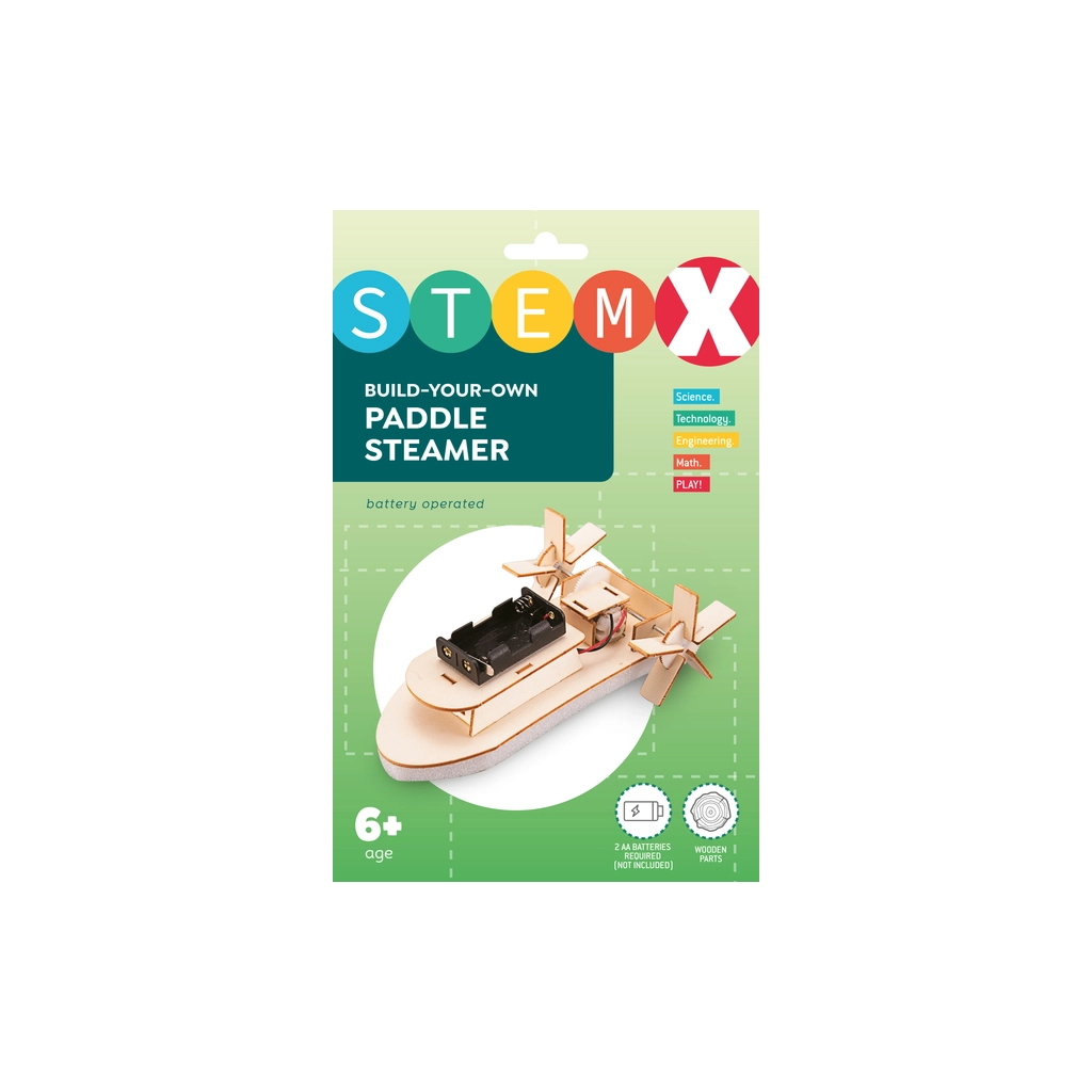 Конструктор Stem Колісний пароплав Дерев'яний на батарейках (3858894673728) - зображення 3