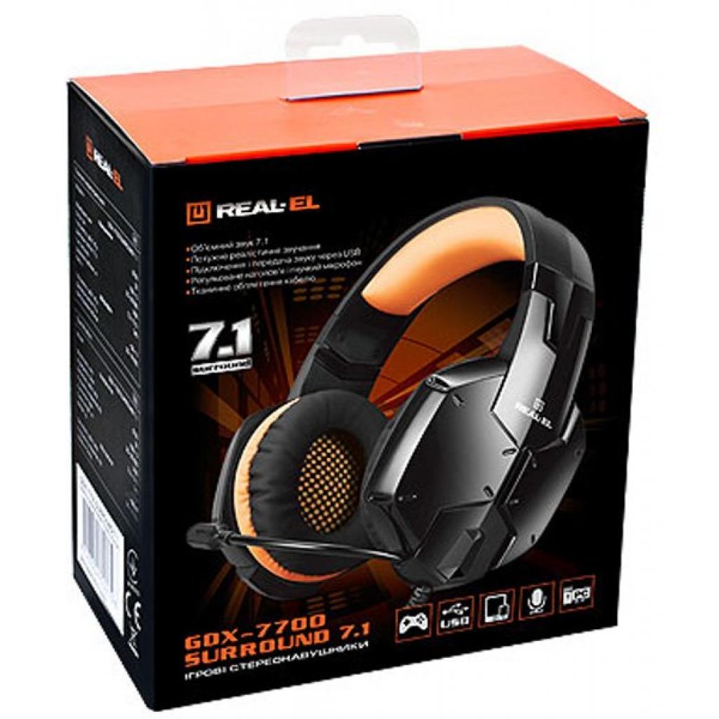 Навушники REAL-EL GDX-7700 SURROUND 7.1 black-orange - зображення 9