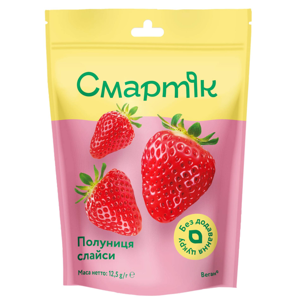 Сухофрукти Смартік Полуниця сублімована шматочками 12.5 г (1600060) - зображення 1