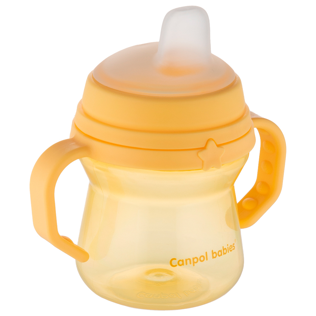 Поїльник-непроливайка Canpol babies з силіконовим носиком FirstCup 150 мл Жовта (56/614_yel) - зображення 2