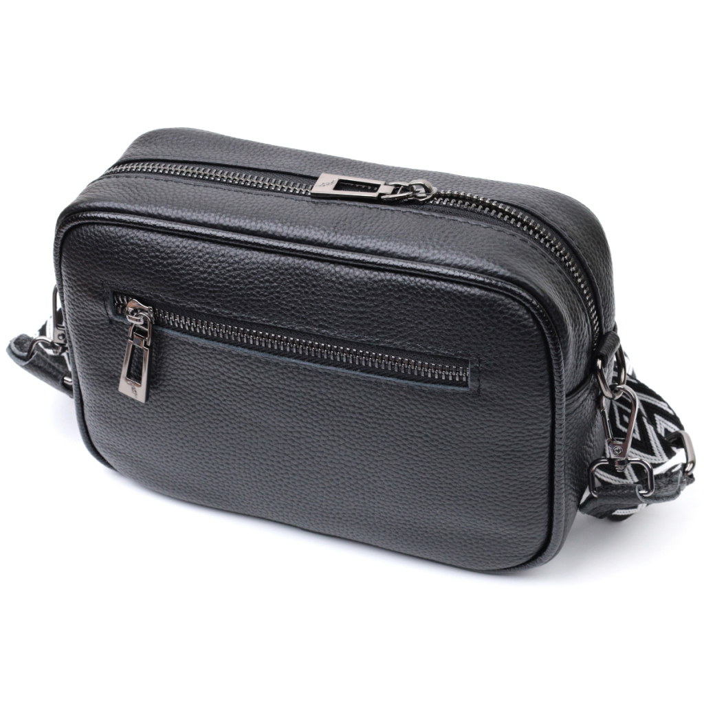 Сумка Vintage Жіноча з плетіннями з натуральної шкіри Чорна (22406) - зображення 2