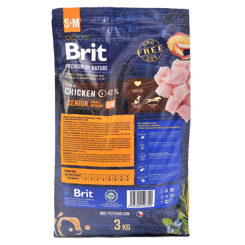 Сухий корм для собак Brit Premium Dog Senior S+M 3 кг (8595602526390) - зображення 3